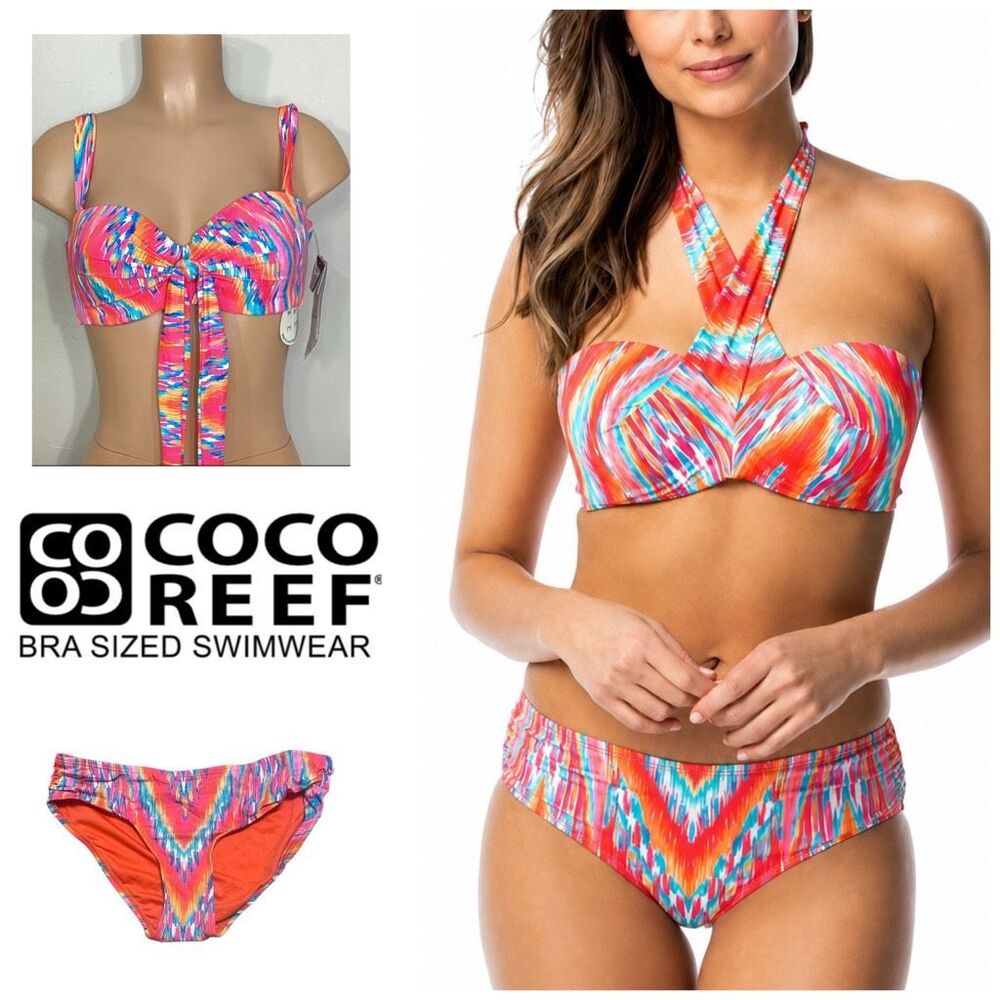 COCO REEF FIVE WAY BRA SIZED UNDERWIRE BIKINI SET. 32/34D/M